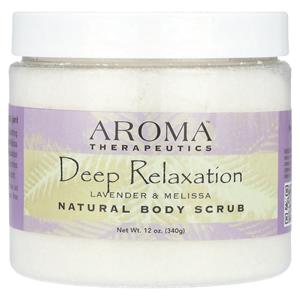 BeautyGlam Abra Therapeutics, Natural Body Scrub, Deep Relaxation, Lavender and Lemon Balm, 12 oz (340 g)