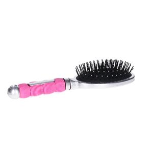 Merkloos Haarborstel Hairmaster - zilver met roze handvat - 23 x 6 cm - kunststof - heren/dames/kinderen -