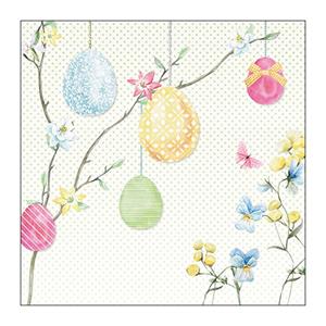 Ambiente Paas thema servetten - 20x - Paaseieren print - 33 x 33 cm - Pasen - feestservetten - Paasontbijt -