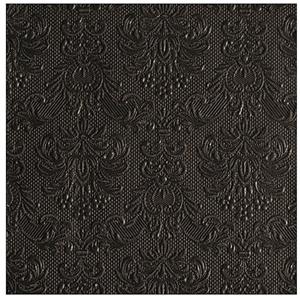 Ambiente 60x Tafel diner/lunch servetten x cm luxe deco print zwart -