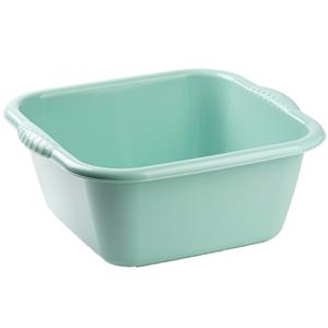 PlasticForte teiltje/afwasbak - vierkant - kunststof - 6 liter - 31 x 29 x 13 cm - Mintgroen -