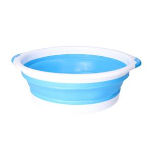 Benson Afwasteiltje - opvouwbaar - blauw/wit - D30 cm - teil - camping -