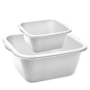 Forte Plastics Afwasbak teil - set van 2 formaten - 10 en 20 liter - lichtgrijs - kunststof -