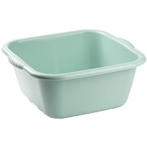 PlasticForte teiltje/afwasbak - vierkant - kunststof - 3 liter - 25 x 23 x 11 cm - Mintgroen -