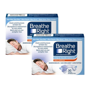 Breathe Right Neusstrips gevoelige huid small / medium 60 Stuks