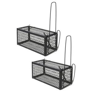 Alma garden Diervriendelijke muizenval/rattenval - 2x stuks - zwart - metaal - 28 x 11 cm -