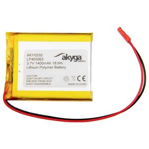 Akyga LP405063 Accupack Batterijgrootte: Speciaal LiPo 3.7 V 1400 mAh
