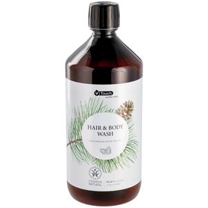V-Touch Shampoo en douchegel Alpine Pure  2 in 1 Navulfles; 1000 ml; crème wit; 6 stuk / verpakking