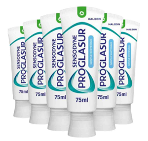 Sensodyne Proglasur gentle whitening dagelijkse tandpasta bij tanderosie 6 x75 ML