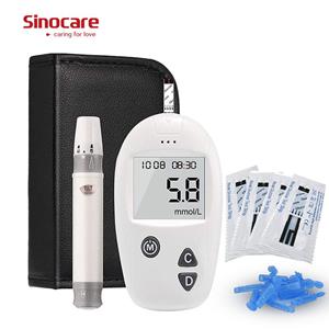 SINOCARE Safe-Accu bloedsuikertester met 50 stuks teststrips/naalden wit