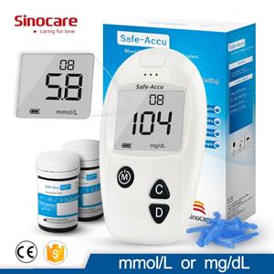 SINOCARE Safe-Accu Bloedglucosemeterset met 50/100 teststrips Naalden Test nauwkeurig voor diabetes