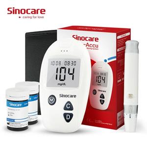 SINOCARE Safe-Accu-bloedglucosemeter met 200 teststrips Diabetestestkit Mmol/L of Mg/dL kit 200 - mmol/L