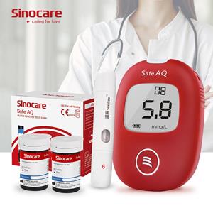 SINOCARE Safe-AQ slimme bloedglucosemeter bloedsuiker met 50/100/200 teststrips diabetestestkit in mmol/l of mg/dl kit 50 - mg/dL