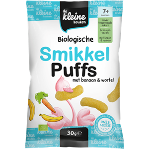 De Kleine Keuken Bio Smikkel Puffs Banaan&Wortel 30 gr