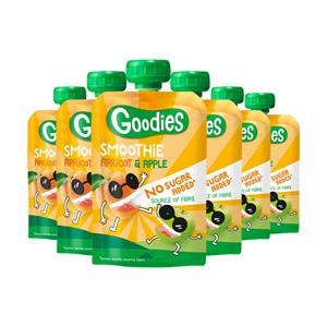 Goodies 6x  Knijpfruit Smoothie Abrikoos&Appel 100 gr