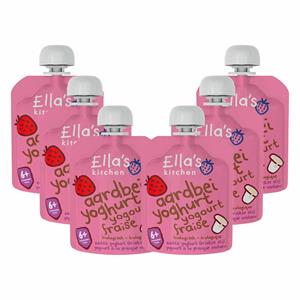 Ella's Kitchen 6x  Yoghurt Griekse Stijl 6+ m Aardbei 90 gr