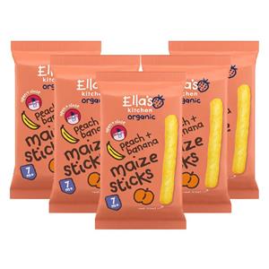 Ella's Kitchen 5x  Gepoft Smikkelstengels 7+ m Perzik Banaan 16 gr