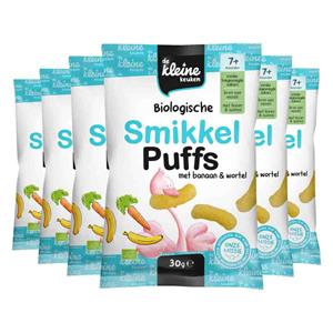 De Kleine Keuken 6x  Bio Smikkel Puffs Banaan&Wortel 30 gr