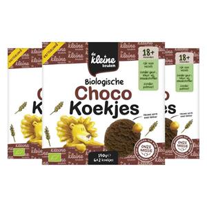 De Kleine Keuken 3x  Bio Chocokoekjes 150 gr
