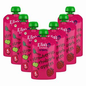 Ella's Kitchen 7x  Strawberry Rhubarb&Apple 4+ m 120 gr
