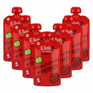 Ella's Kitchen 7x  Knijpzakje 4+ m Appel Aardbei 120 gr