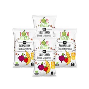 Love My Veggies 4x  Multipack Snoepsterren Biet Aardbei Banaan 4x15 gr