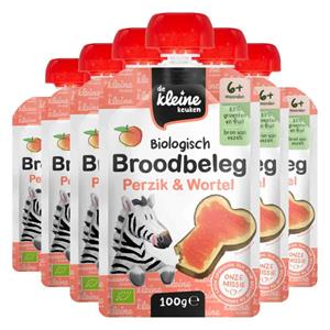 De Kleine Keuken 6x  Bio Broodbeleg Perzik&Wortel 100 gr