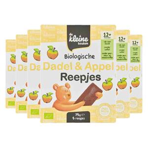 De Kleine Keuken 6x  Bio Dadel&Appelreepjes 75 gr