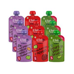 Ella's Kitchen 4+ m 9 Stuks Knijpzakjes Pakket