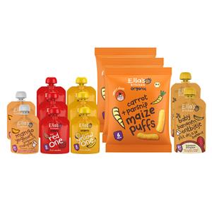 Ella's Kitchen 6 + m 13 stuks Knijpzakjes + Snacks Pakket