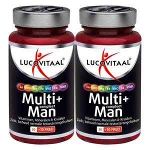 Lucovitaal Gratis Verzending: 2x  Multi + Compleet Man 40 tabletten