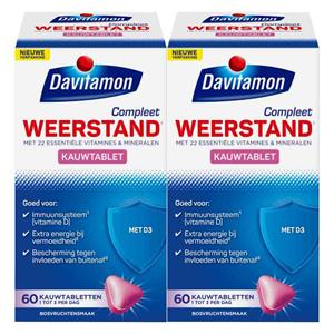 Davitamon Gratis Verzending: 2x  Compleet Weerstand Hoog Gedoseerd Bosvruchten 50 kauwtabletten