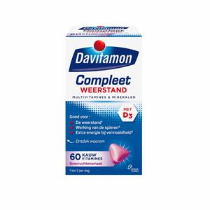Davitamon Gratis Verzending: 4x  Compleet Weerstand Bosvruchten 60 kauwtabletten