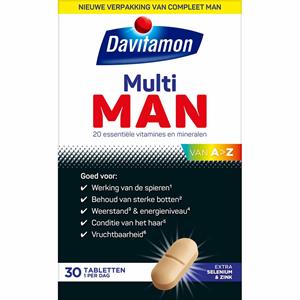 Davitamon Gratis Verzending: 4x  Multi Man 30 tabletten