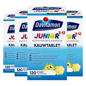 Davitamon Gratis Verzending: 4x  Junior 3+ Kauwvitamines Banaan 120 kauwtabletten