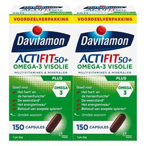 Davitamon Gratis Verzending: 2x  Actifit 50+ Omega-3 Visolie 150 capsules