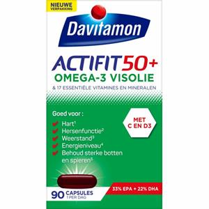 Davitamon Gratis Verzending: 4x  Actifit 50+ Omega-3 Visolie 90 capsules
