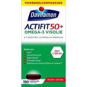 Davitamon Gratis Verzending: 4x  Actifit 50+ Omega-3 Visolie 150 capsules