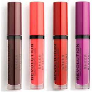Makeup Revolution Lipgloss  Set van 4 Sheer Brilliant Lipglosses - 148 Plum/ 130 De