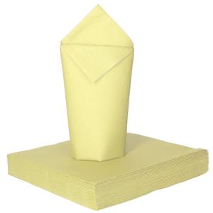 Givi Italia Feest servetten - 16x - lichtgeel - 3 laags - 33 x 33 cm -