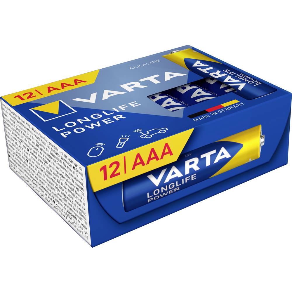 Varta Longlife Power AAA Cube Pack12 AAA batterij (potlood) Alkaline 1.5 V 12 stuk(s)