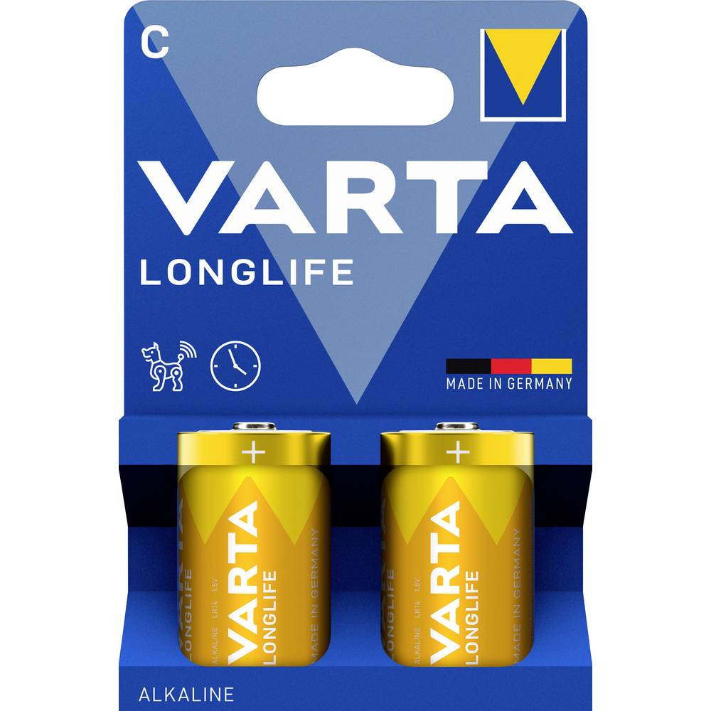 Varta Longlife C Blister 2 C batterij (baby) Alkaline 1.5 V 2 stuk(s)