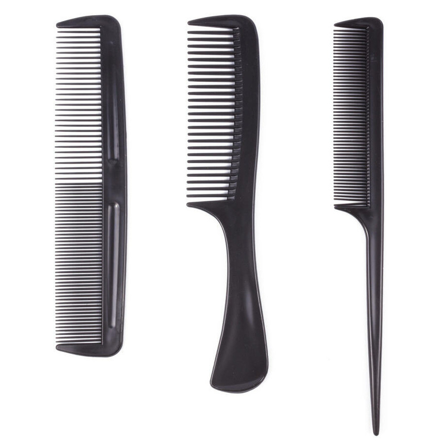 Benson Care Haarkammen set - zwart - kunststof - afgeronde tanden -