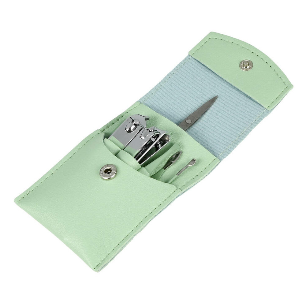 Benson Care Manicure reisset - 7-delig - groen - incl. etui - RVS - nagel verzorging -