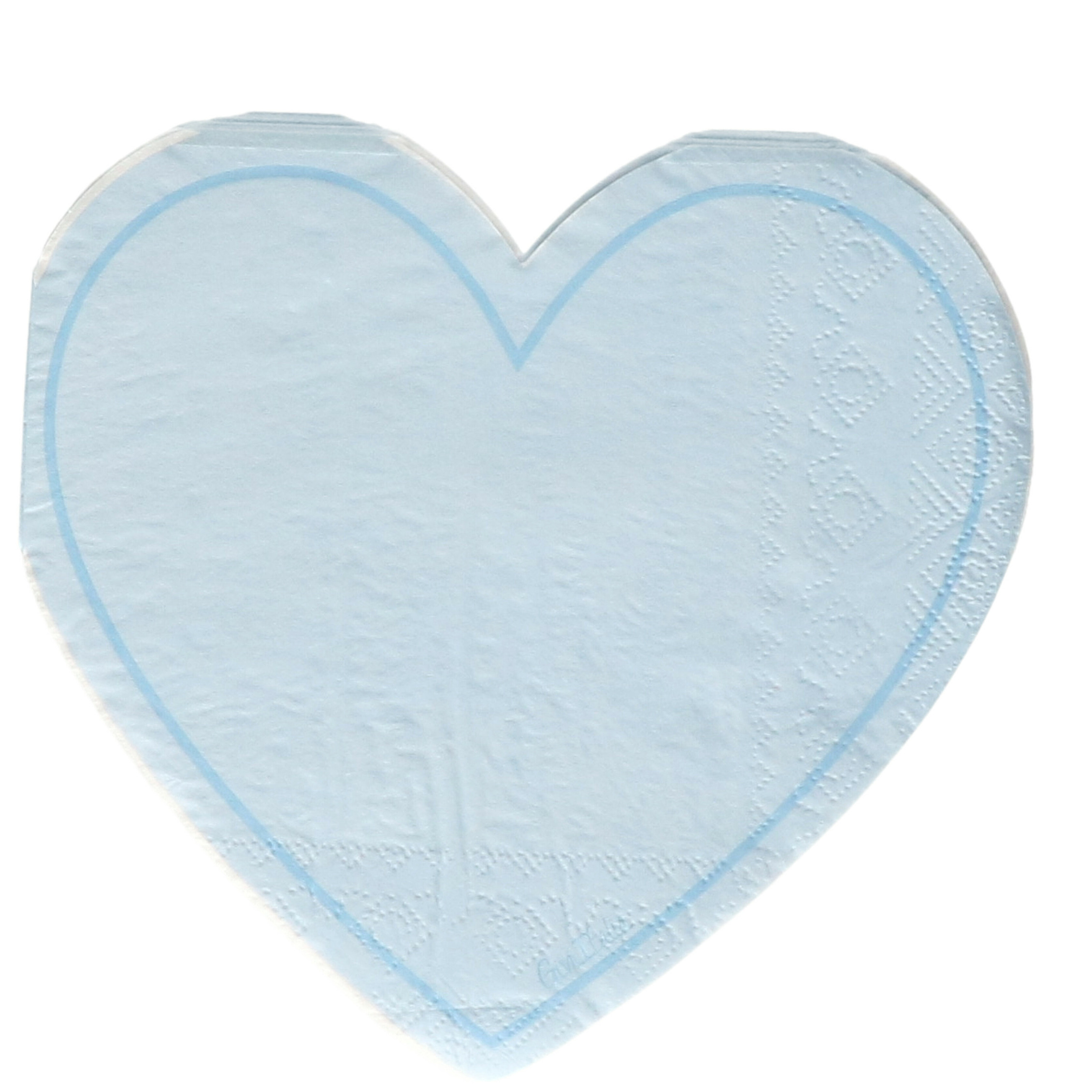 Givi Italia Feest servetten - 16x - hart - blauw - 3 laags - 33 x 33 cm - Valentijn -