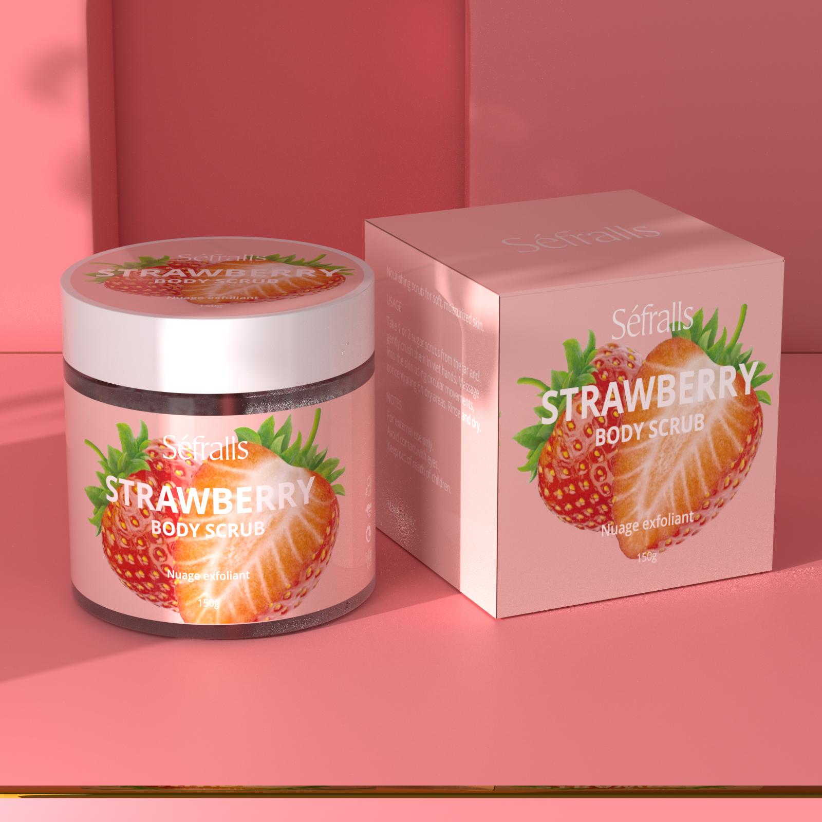Sefralls Séfralls Strawberry Body Scrub 150g Moisturizing, improving rough and tender skin, effectively exfoliating, deep cleansing roze