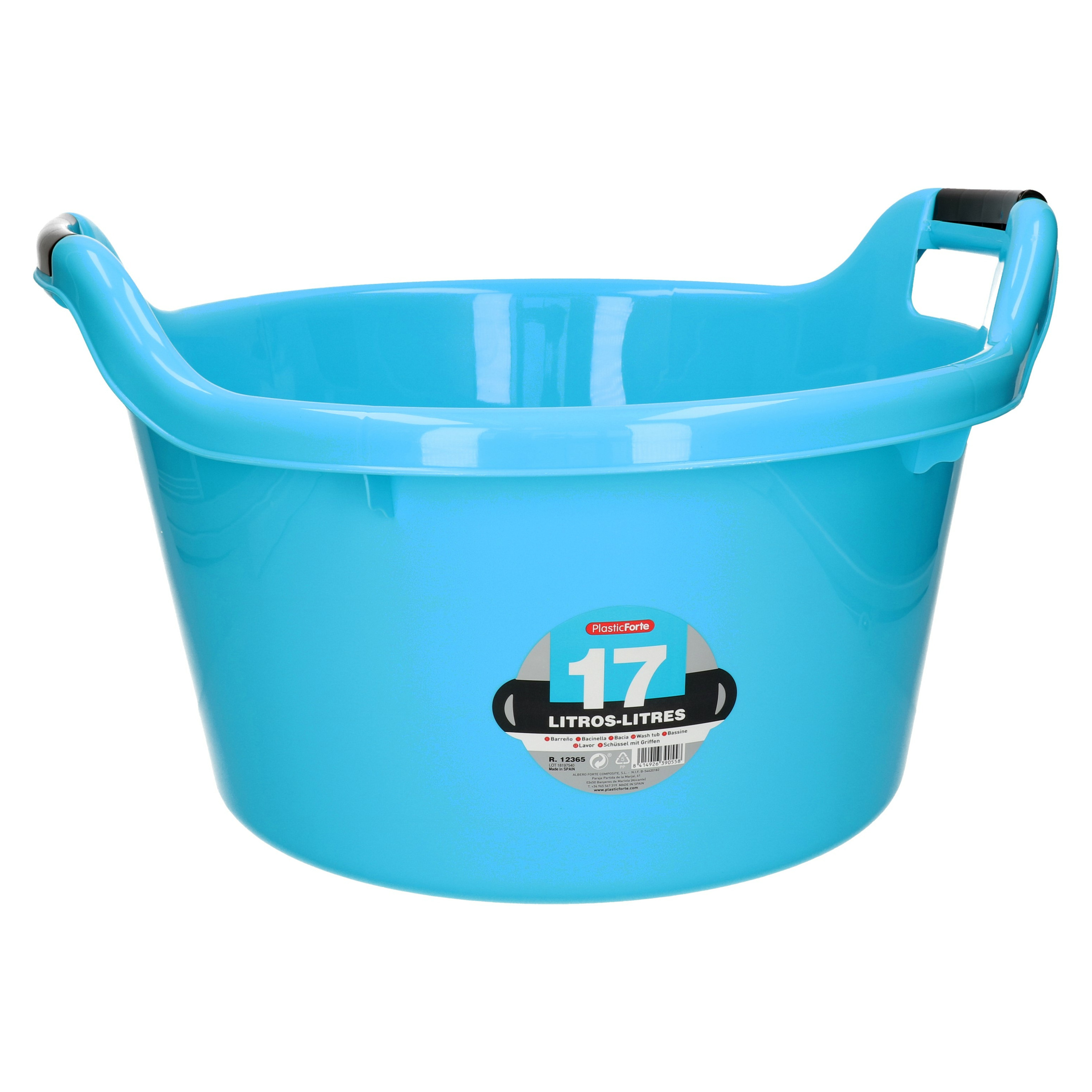 PlasticForte Plastic Forte Afwasbak - 15L - blauw - x x 25 cm - met handvatten - teiltje -