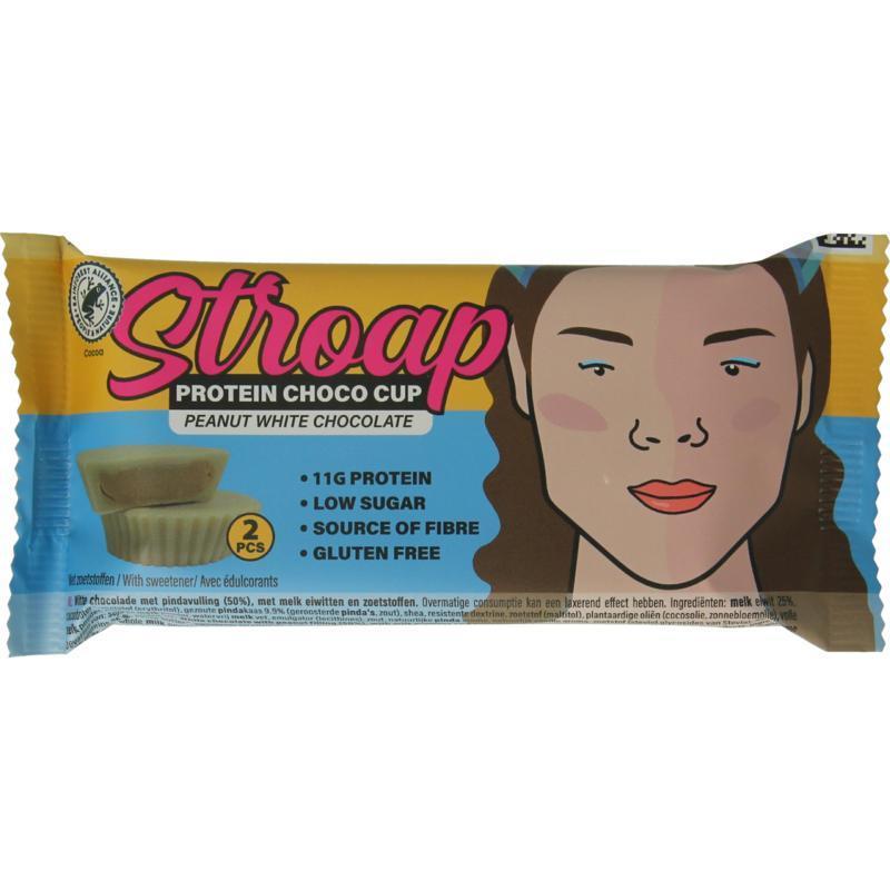 Stroap Protein choco cup peanut white chocolate 42 Gram