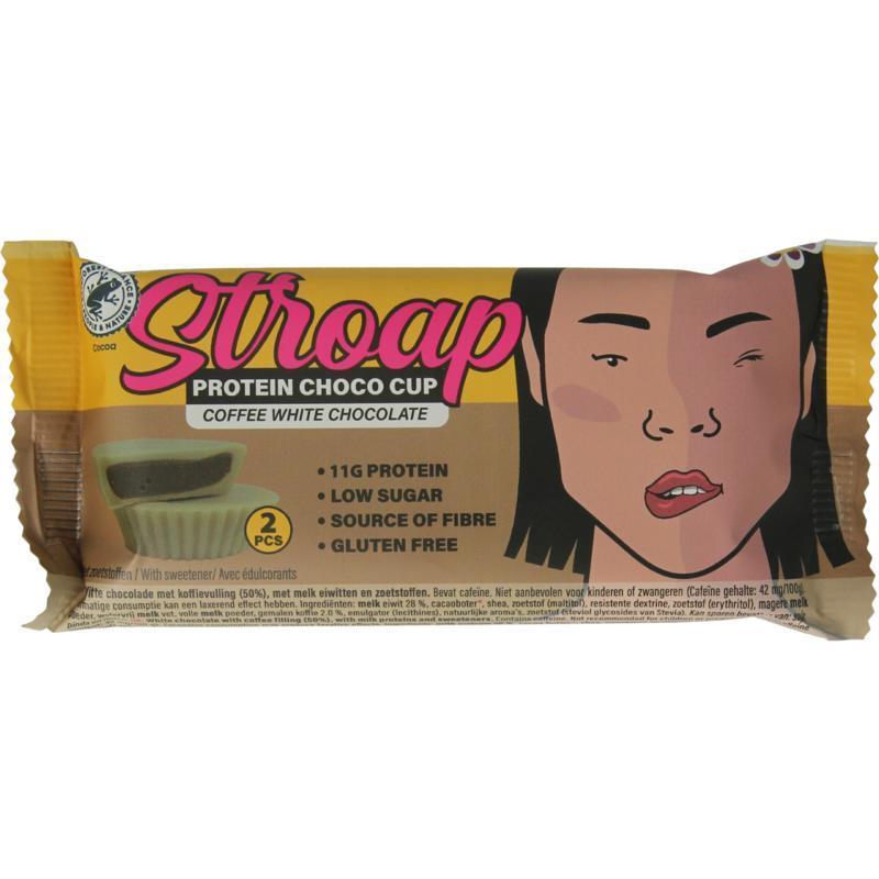 Stroap Protein choco cup coffee white chocolate 42 Gram