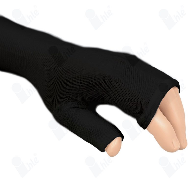 Ihle Universele Undersleeve voor Polsbraces Universeel - Zwart - Met Duimstuk